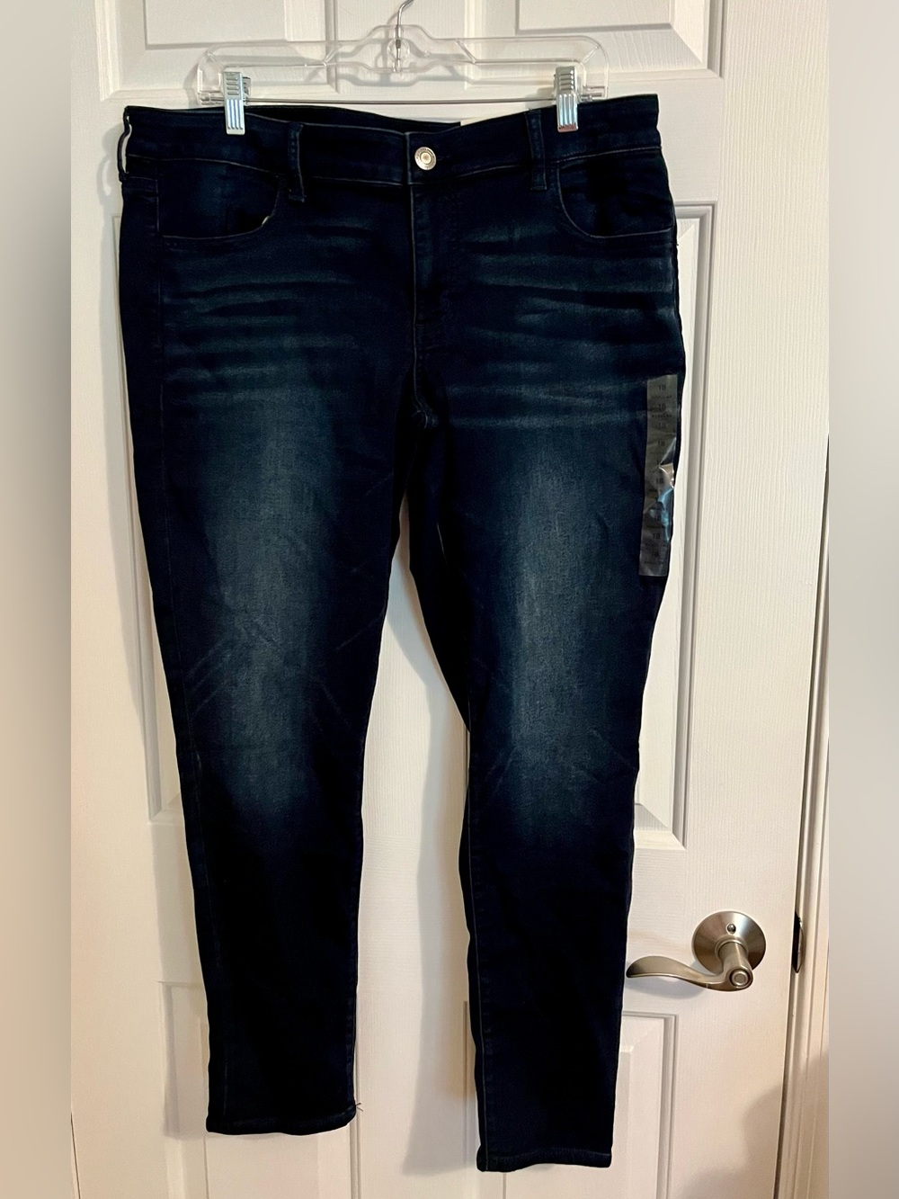 American Eagle Dark Wash Women's Jeans- Super Low Jegging Stretch 18 Regular NWT